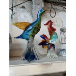 Two Murano glass birds