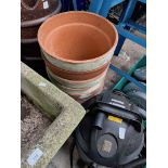 8 terracotta large plant pots