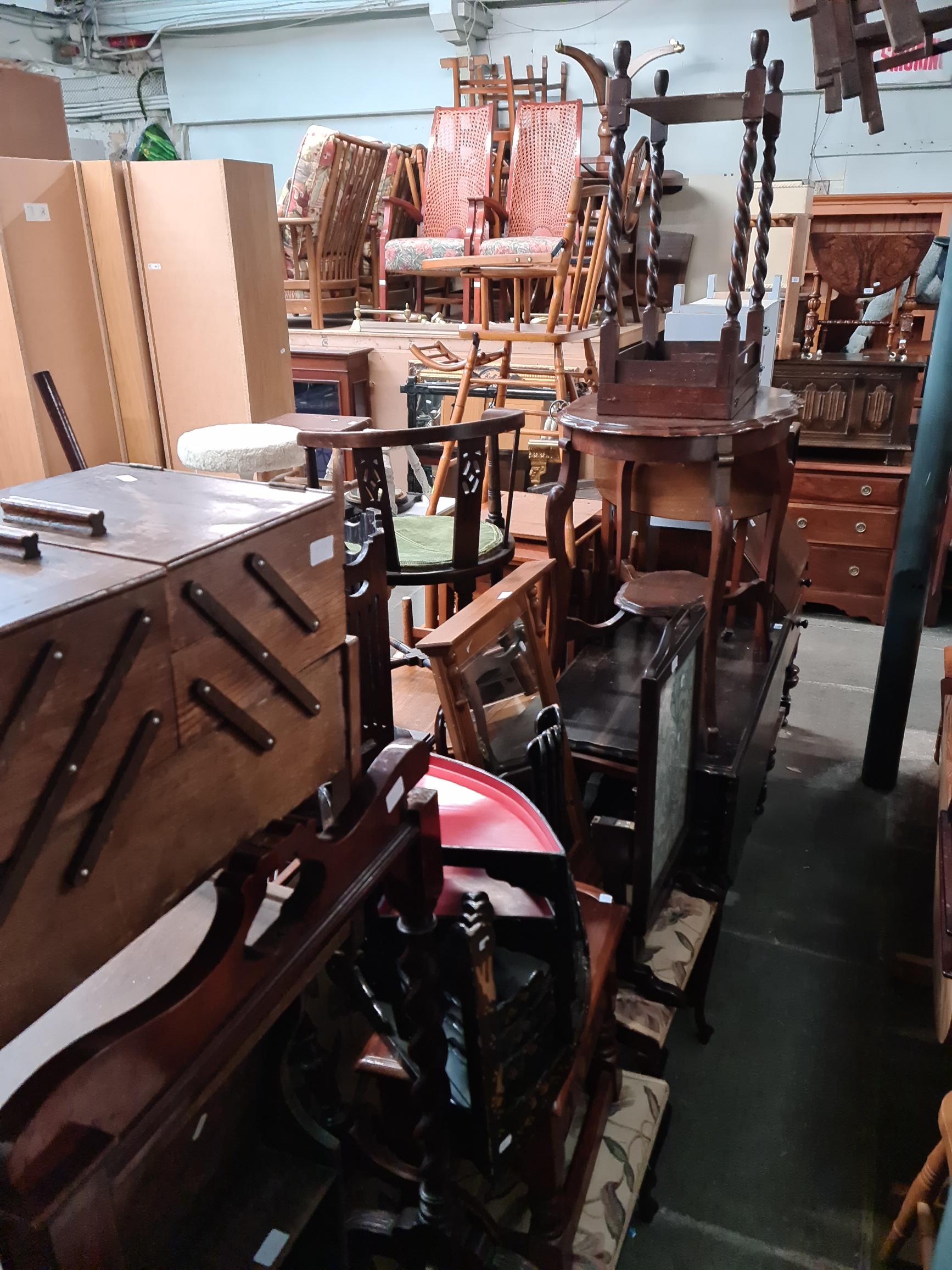 Approx. 12 pieces of furniture including tables, chairs, sewing boxes etc. - Image 2 of 2