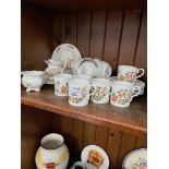 Aynsley Cottage Garden tea and coffee wares including cream jug and sugar basin