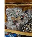 A case of assorted costume jewellery, vintage and modern, Pandora style etc.