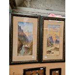 Edwin Earp (1851-1945), a pair of watercolours, mountain landscapes, framed and glazed.