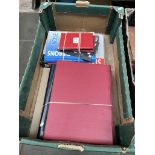 A box of assorted stamp albums, Queen Victoria and later.