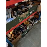 8 boxes of various ceramics, household items, lamp, ornaments, glassware, pottery, etc.