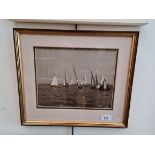 Beken of Cowes photograph, 'Merlins racing at Cowes 1949, 27cm x 21cm, framed and glazed.