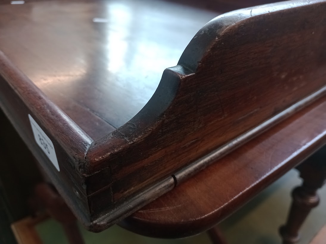 A Georgian mahogany butler's tray with folding stand and an Edwardian folding table. - Image 2 of 5