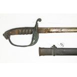 A British 1845 pattern infantry officer's sword by Henry Wilkinson, single fullered etched curved