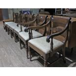 A set of six Regency mahogany dining chairs.