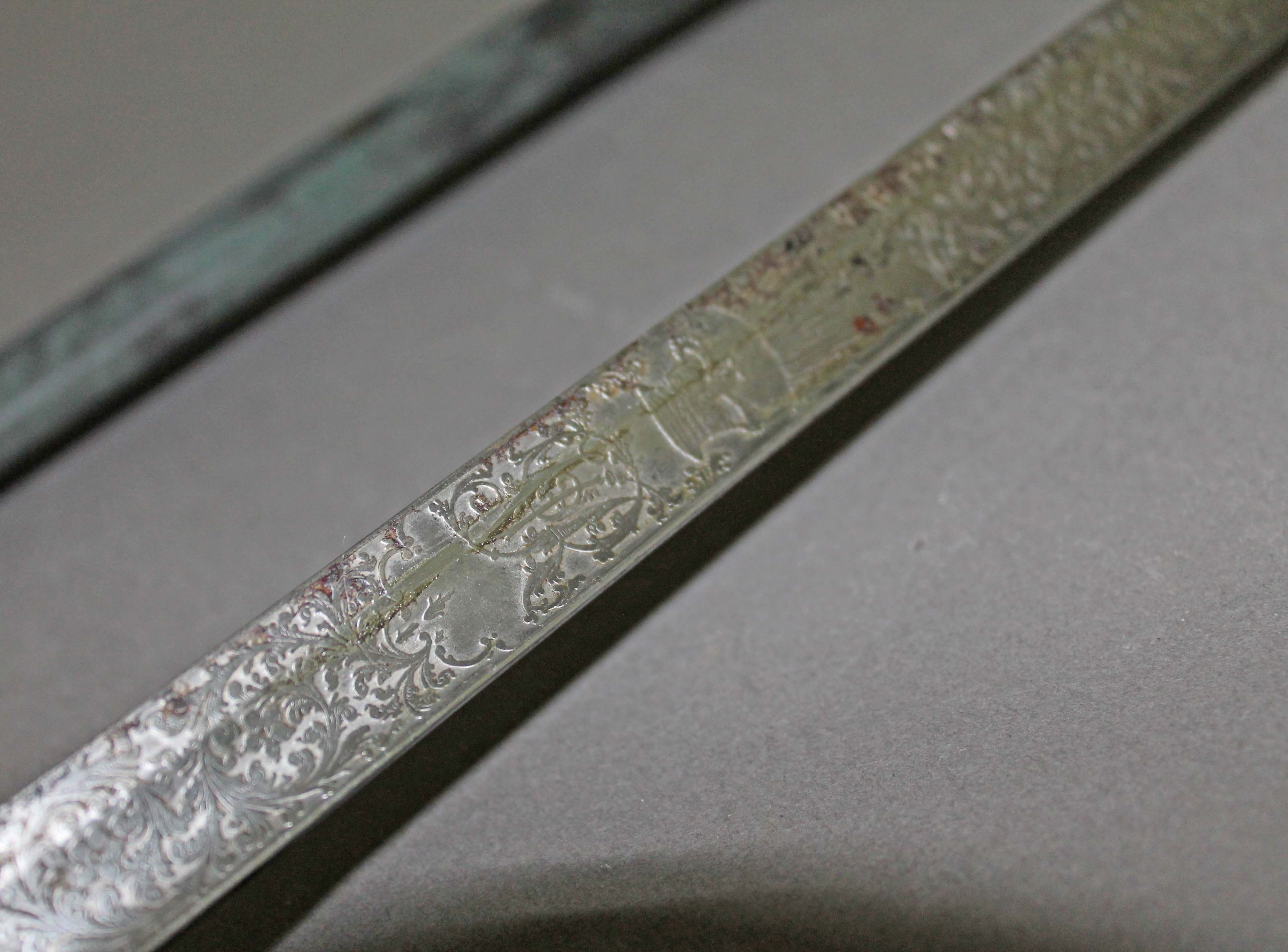 A British 1845 pattern infantry officer's sword by Henry Wilkinson, single fullered etched curved - Image 6 of 13