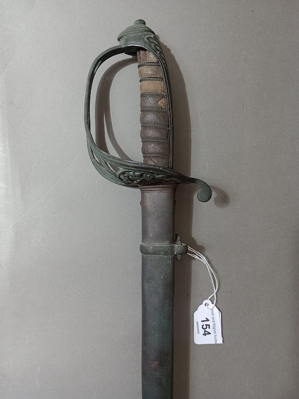 A British 1845 pattern infantry officer's sword by Henry Wilkinson, single fullered etched curved - Image 11 of 13