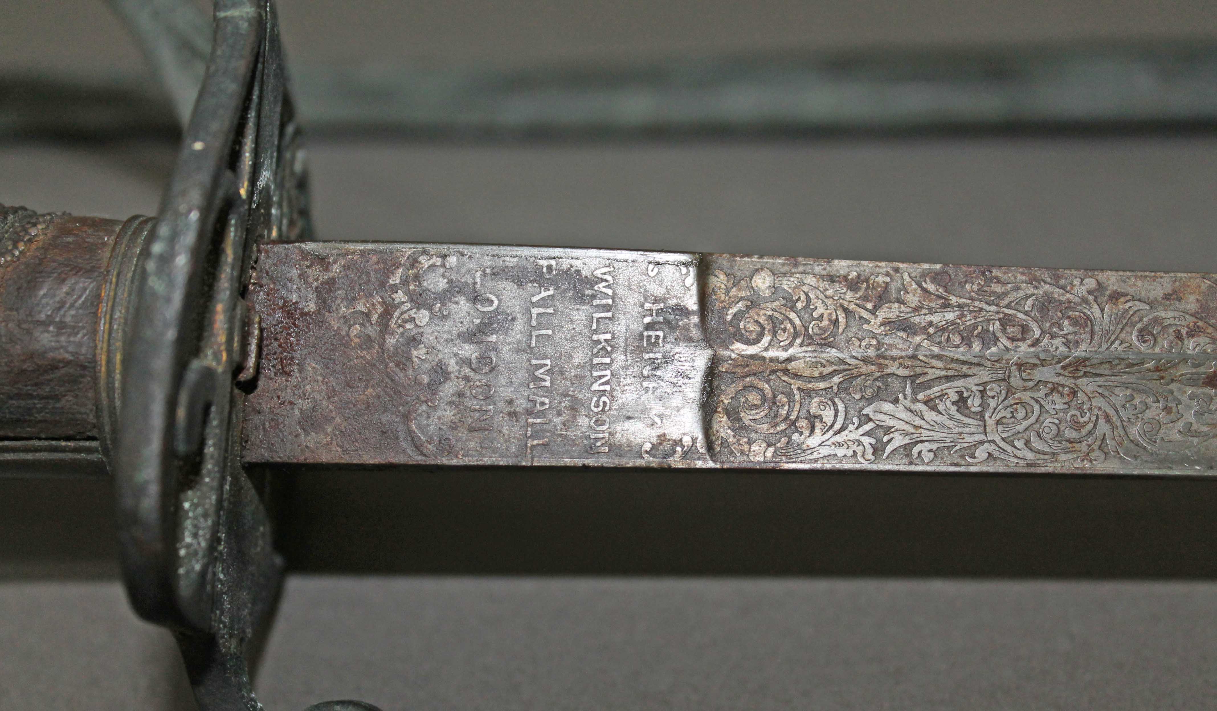 A British 1845 pattern infantry officer's sword by Henry Wilkinson, single fullered etched curved - Image 5 of 13