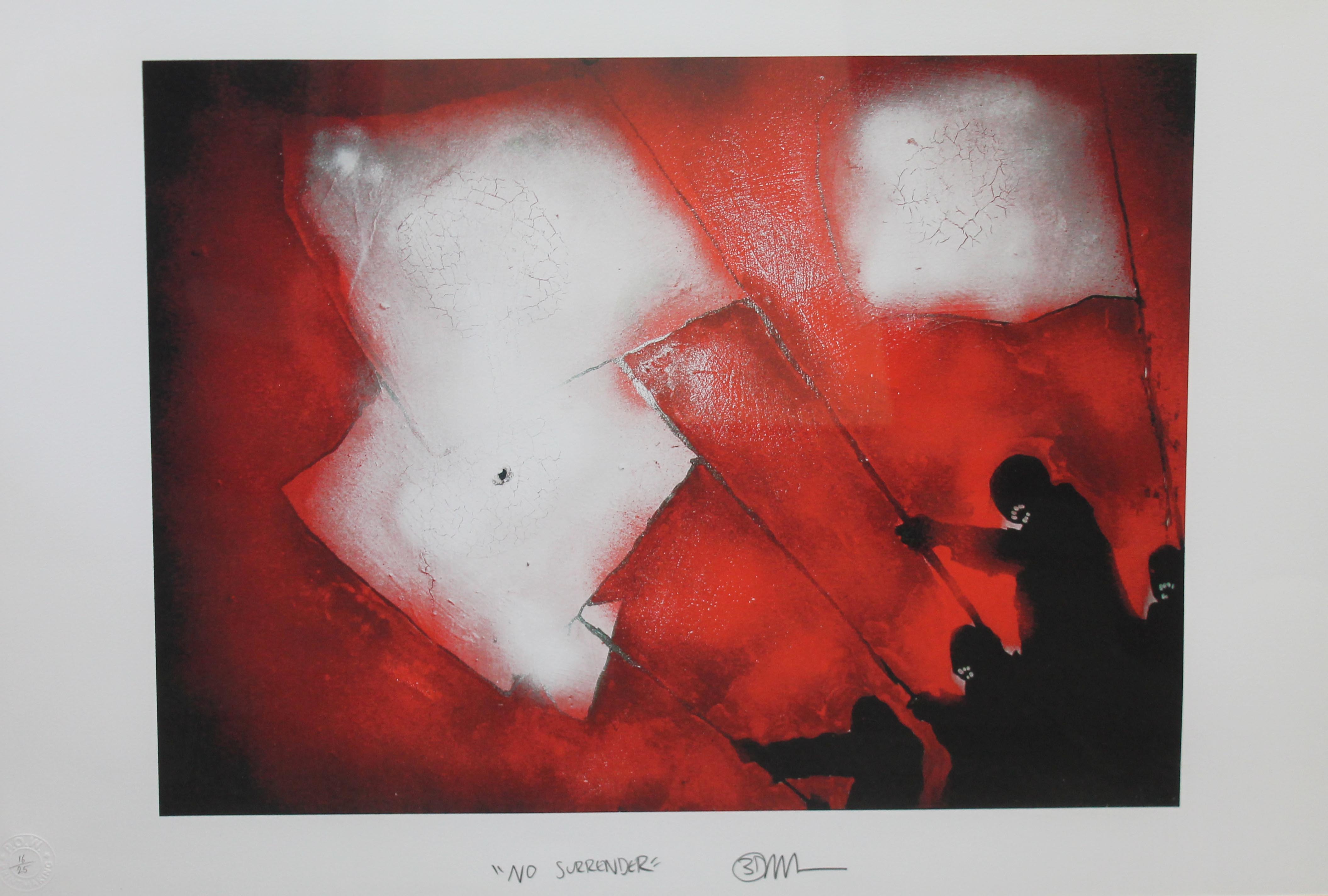 Robert Del Naja '3D Massive Attack' (b1965), "No Surrender", screen print, limited edition no. 16/