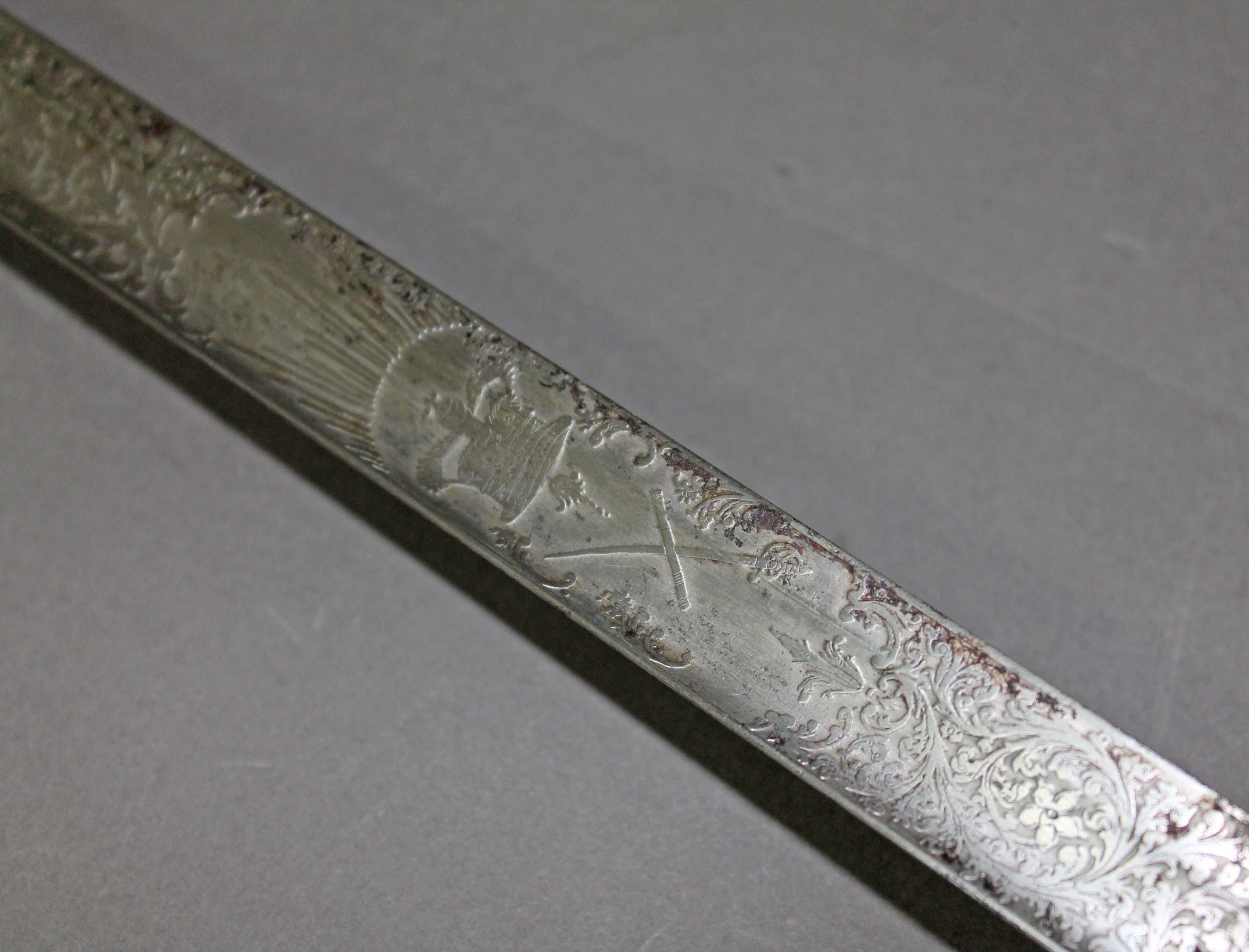 A British 1845 pattern infantry officer's sword by Henry Wilkinson, single fullered etched curved - Image 2 of 13