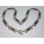 A Jorgen Jensen (second son of Georg Jensen), Danish Modernist pewter necklace no. 230, formed