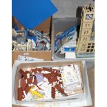 A group of three Lego Creator models comprising Big Ben, Taj Mahal and a castle.
