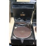 A HMV 101 gramophone in black with no.4 sound box.