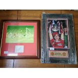 2 signed football photos, Trevor Francis & Bryan Robson, framed and glazed.