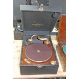 A Columbia Viva-Tonal gramophone in black.