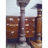 A 19th century mahogany pedestal plant stand, height 115.5cm.
