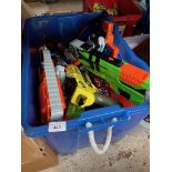 A box of Nerf guns and accessories, 20 in total.