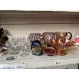 A selection of glass to include Whitefriars, art glass, Babycham, etc.