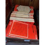A vintage case containing OS maps, 56 in total.