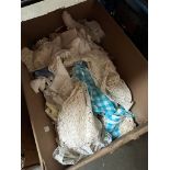 A box of linen, lace and crochet work