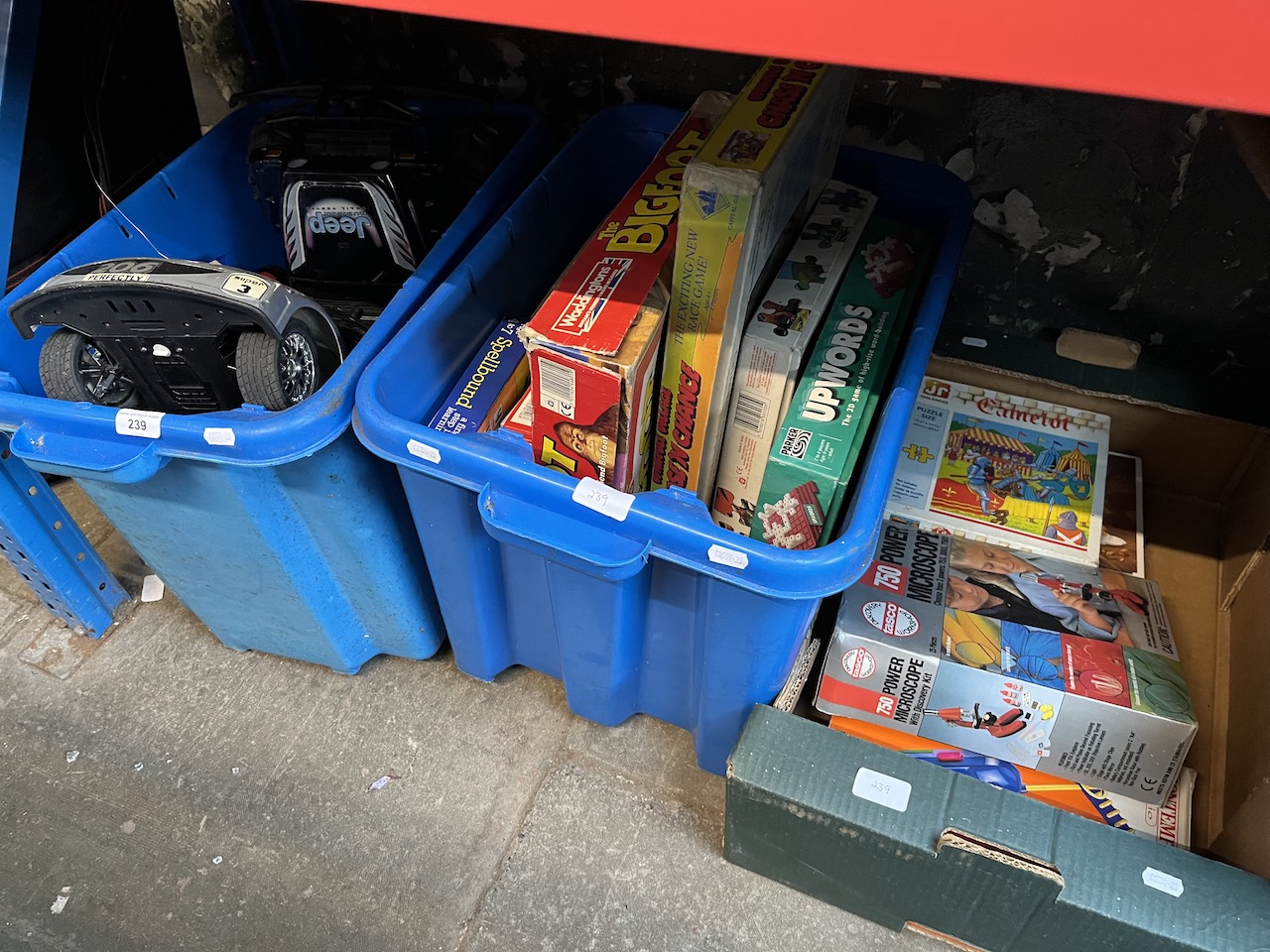 3 boxes of RC cars / toys and games.