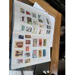 An album of world stamps.