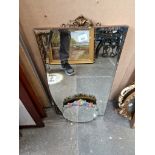 3 mirrors to include gilt framed and with applied flower design to rim.