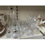 A collection of glassware to include Balmoral collection vase, various dringing glasses, 2 perfume