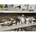 Royal Albert 'Old Country Roses', 91 pieces in total including cake stand, coffee pot, teapot,