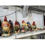 7 piueces of St Andrews Ceramics in the form of cockerels. 1 Tureen with ladle, 1 jug, 1 plate, 1