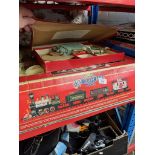 A vintage Echo "The Classic Rail" train set, model 89120 together with a vintage table tennis set.