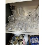 Lead crystal - bowls, wine glasses, claret jug etc by makers including Royal Brierley, Tudor
