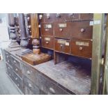 An early 20th century mahogany apothecary cabinet, length 250cm