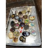 A collection of trinket boxes to include enamelled, porcelain, metal etc.