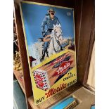 A reproduction Ande Rooney Merit advertisement enamel sign depicting the Lone Ranger 27cm x 40cm.