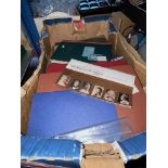 A box of stamp albums and loose stamps etc.