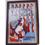 Bath Festival of Blues, Saturday 28th of June 1969, framed music festival poster, 52cm x 77cm,