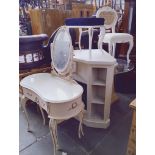 Various items of furniture; a French style dressing table, electric fire corner unit, a French style