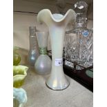 A group of three Art Nouveau iridescent glass vases comprising two Kralik and one Richardsons,