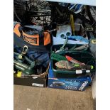 4 boxes and 3 bags of various garageware and mixed tools to include decorator's tools together
