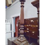 A 19th century mahogany pedestal plant stand, height 149cm.