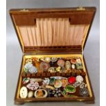 A box of vintage brooches to include Art Deco, Art Nouveau, enamelled, Scottish, etc.