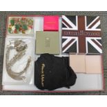 A tray of assorted boxed costume jewellery including Butler & Wilson, Christmas jewellery etc.