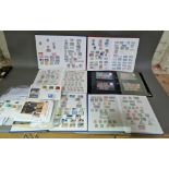 A collection of stamp albums.