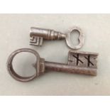 Two old and unusual keys.