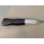 A Scottish sgian dubh knife with horn handle, blade length 9cm.