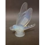 An opalescent glass Sabino 'Libellule/Dragonfly' car mascot, 15cm height, marked Sabino Paris on the
